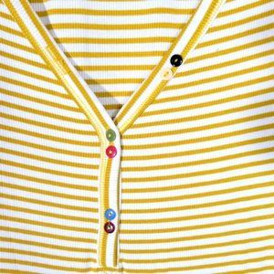 Anthropologie Dress size XL  Yellow Stripe Knit Pure + Good